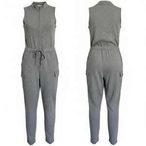 Better Be Heather Grey Drawstring Jumpsuit Size S Loungewear Pockets Casual